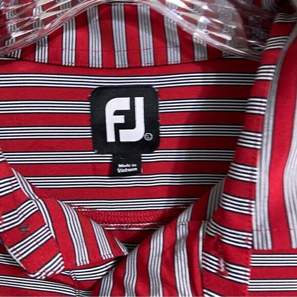 FOOTJOY Sz LG Red Stripes Golf Polo - Picture 3 of 6